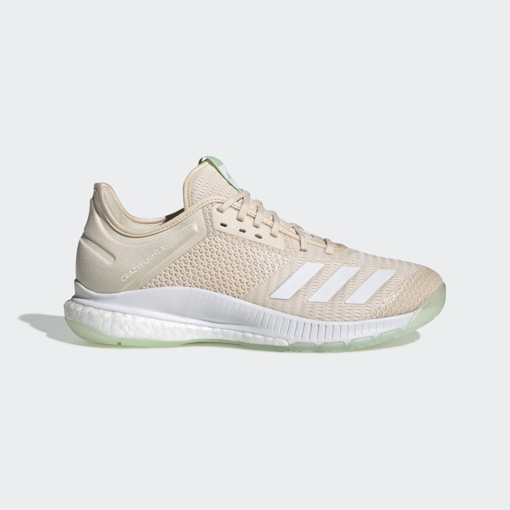 Adidas Women's Crazyflight X 3 Volleyball Shoes White/Green Ireland EF0129